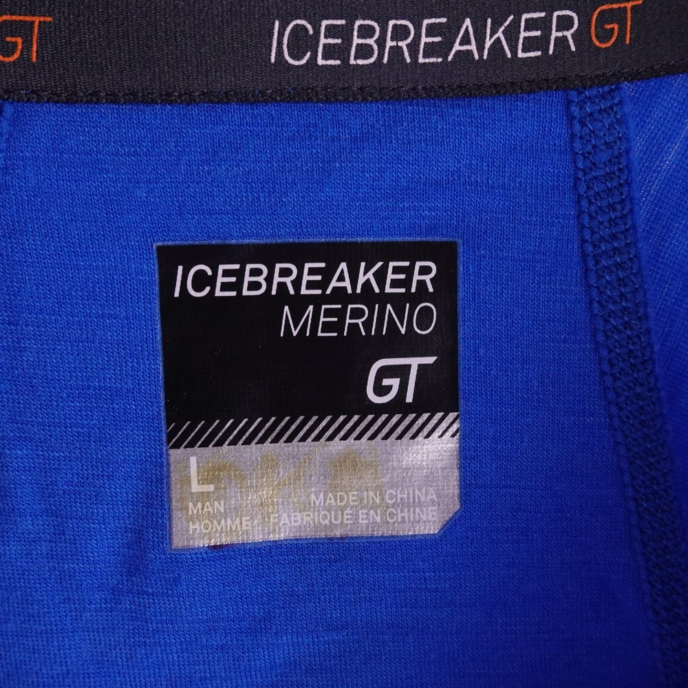 Icebreaker GT 200Merino‎ Wool Mens Large Blue 1/4 Zip Long Sleeve Base Layer Top - Picture 3 of 8